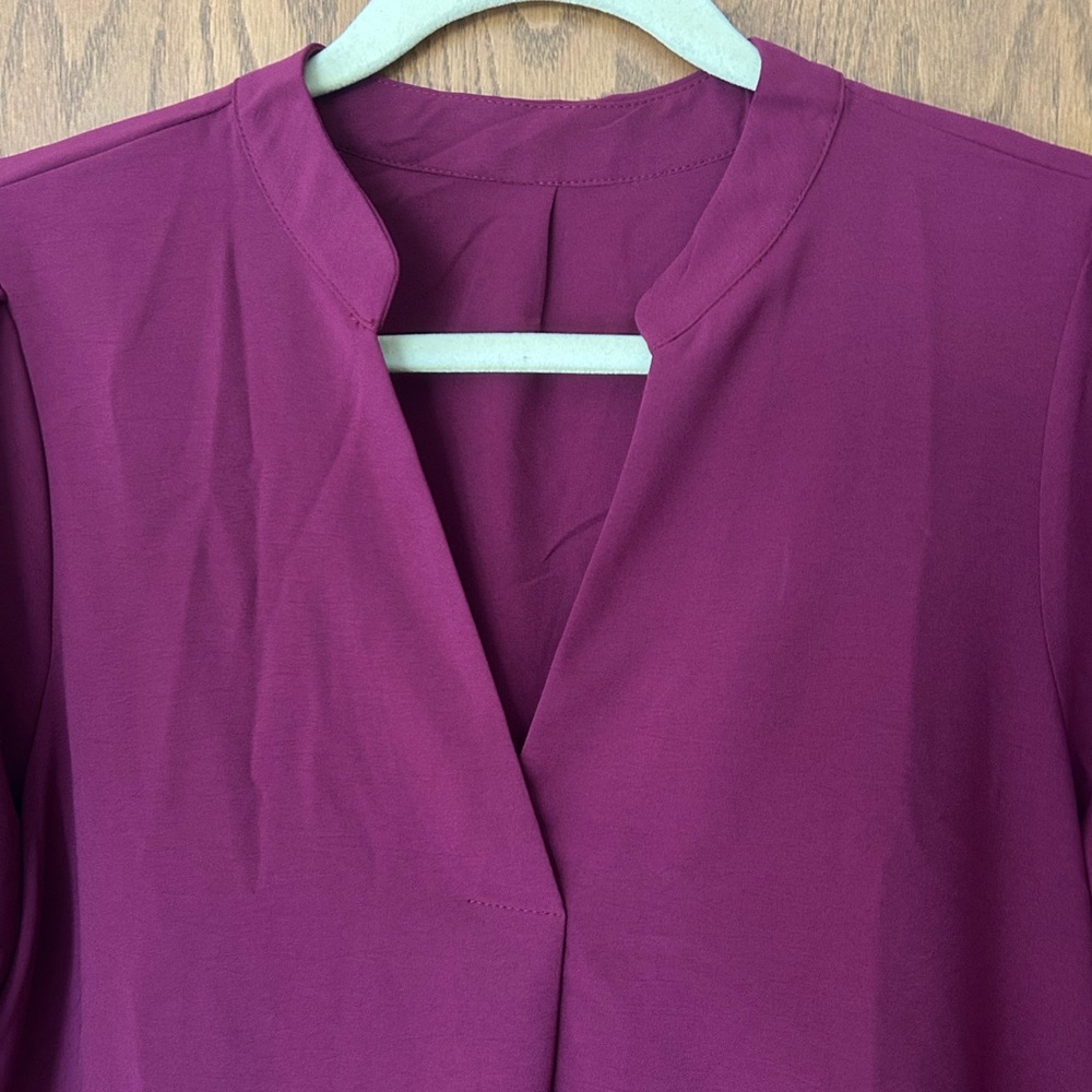 NWOT Amazon Burgundy Ruffle Sleeve Dress - Picture 4 of 5
